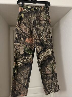 Men's Camo Cargo Pants - Realtree-Style Brown/Green (26W 28L + adjustable waist)
